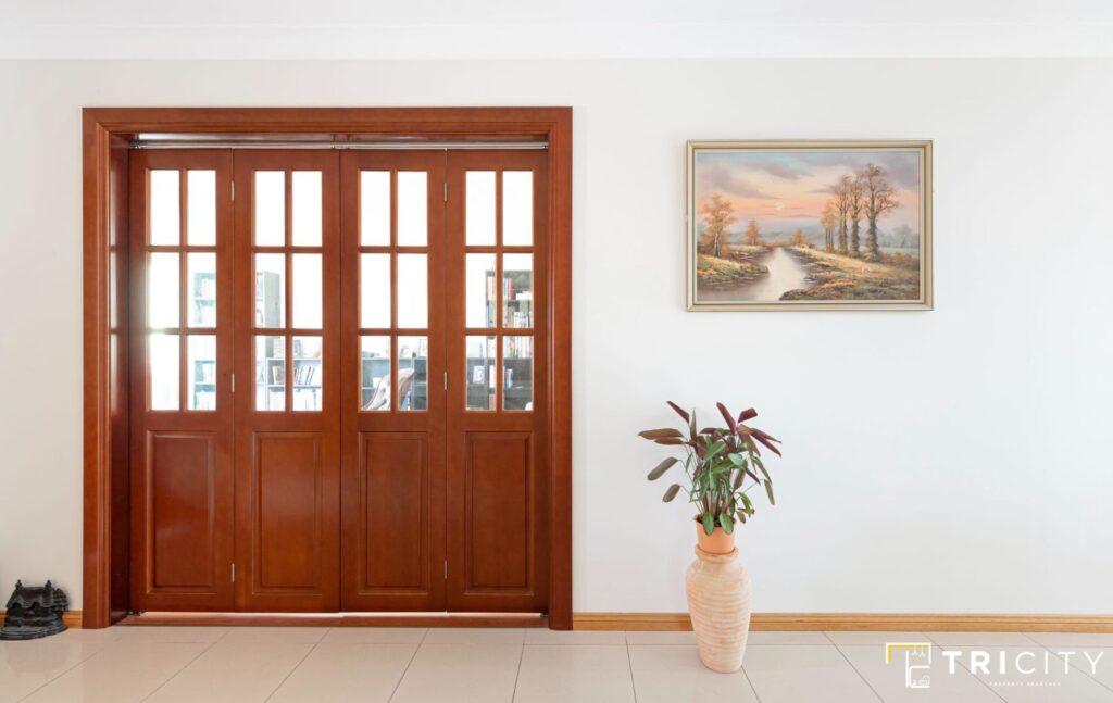 Designer Main Doors With Smooth Horizontal Wood Panels