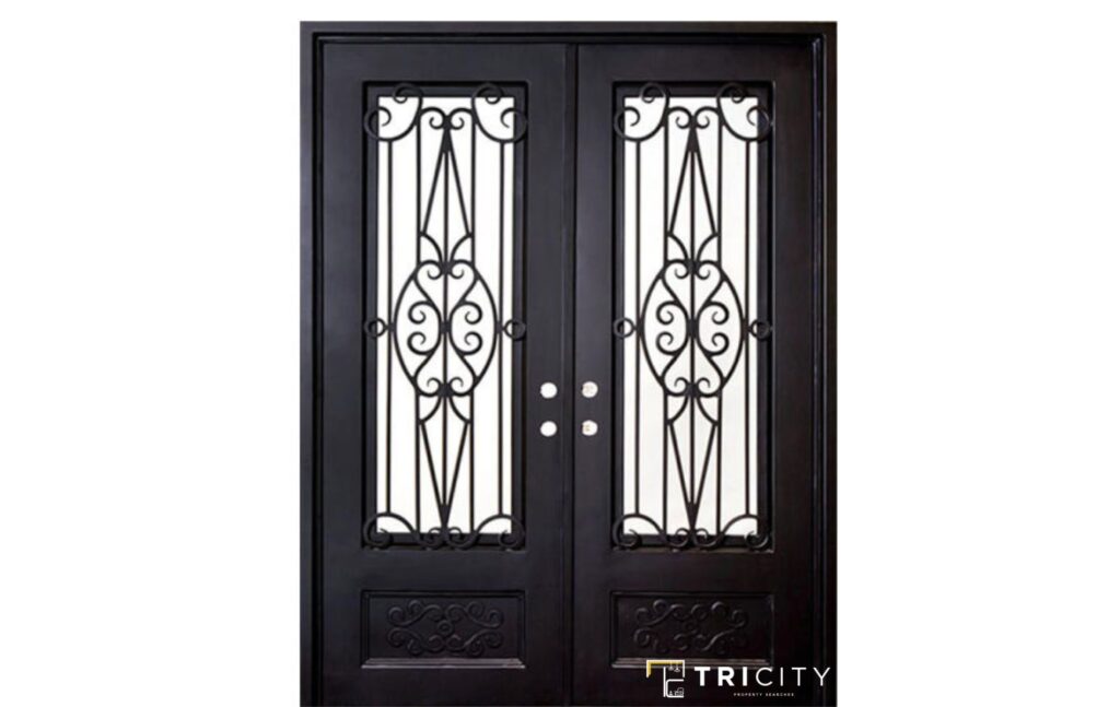 Black Modern Main Hall Double Door Design