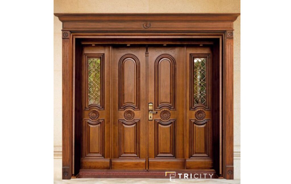 Contemporary Wooden Main Hall Double Door Design