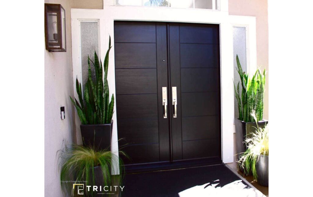 Black Modern Main Hall Double Door Design