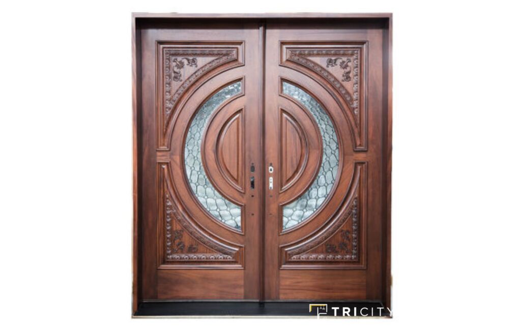 Plain Wooden Main Hall Double Door Design