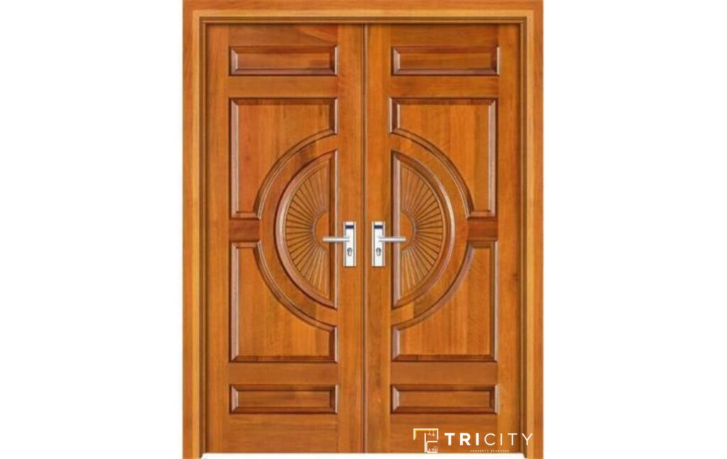 Contemporary Wooden Main Hall Double Door Design