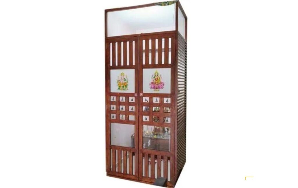 Movable Space Saving Small Pooja Room Designs In Apartments