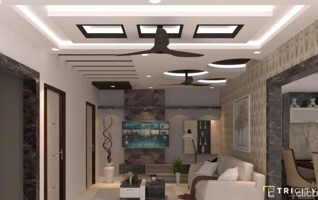 Coffered Main Hall Low Cost Simple POP Designs