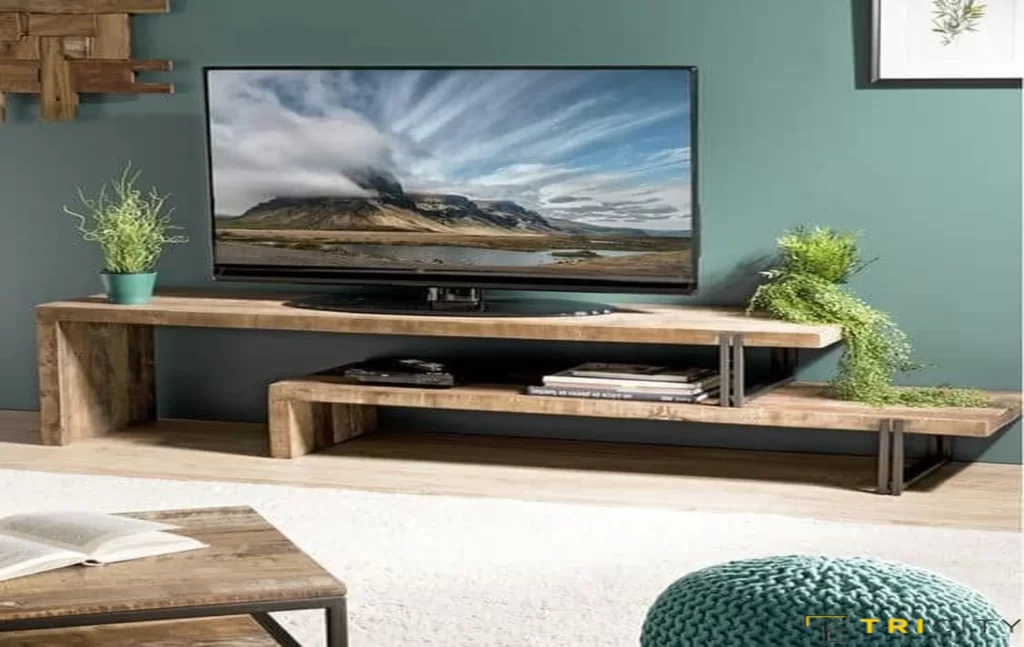 Simple wood TV showcase design