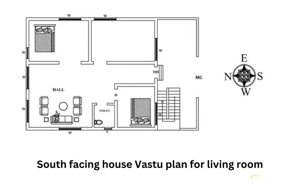 South facing house Vastu plan for pooja room
