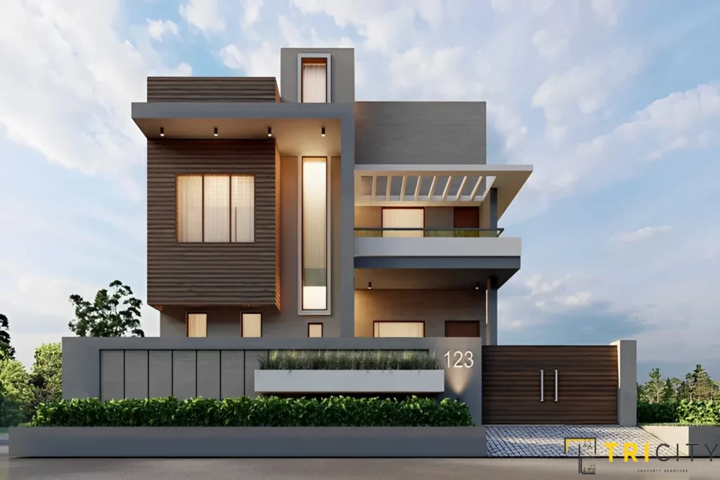 Normal House Front Elevation Designs With Compound Wall